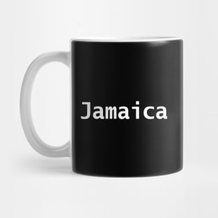 Jamaica Minimal Typography White Text Mug